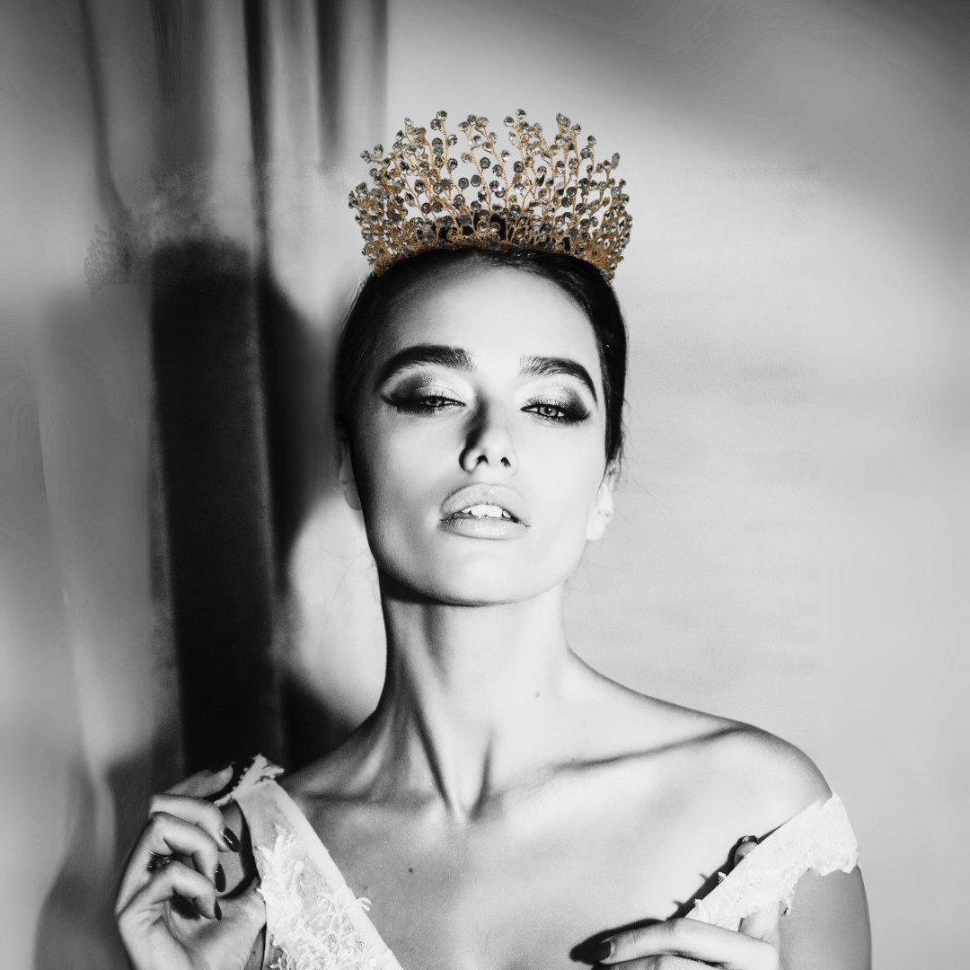 Bridal Crown - Gold with Crystals