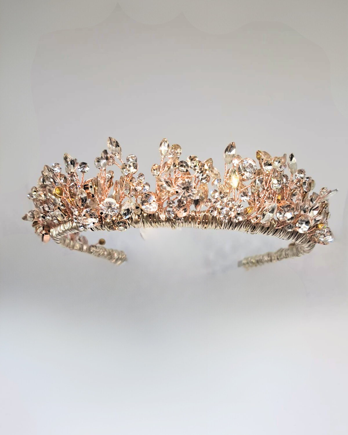 Bridal Crown - Rose Gold with Crystals - Rose Gold Goddess