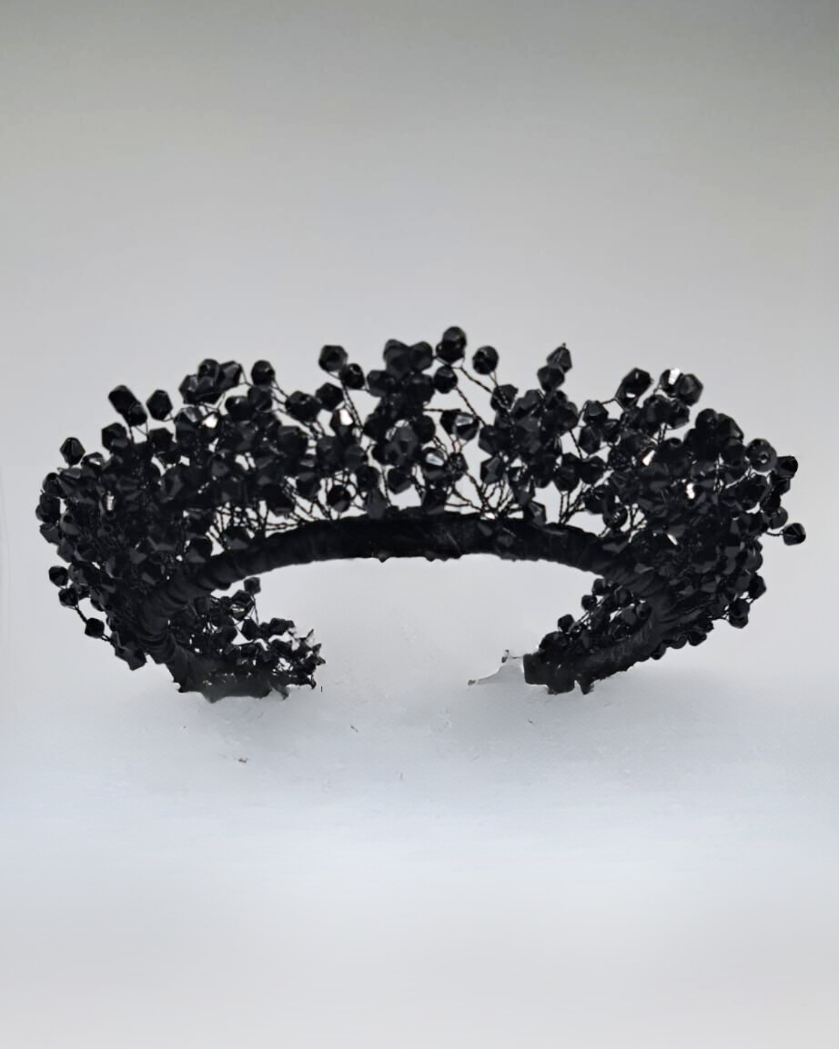 Bridal Crown - Black Crystals