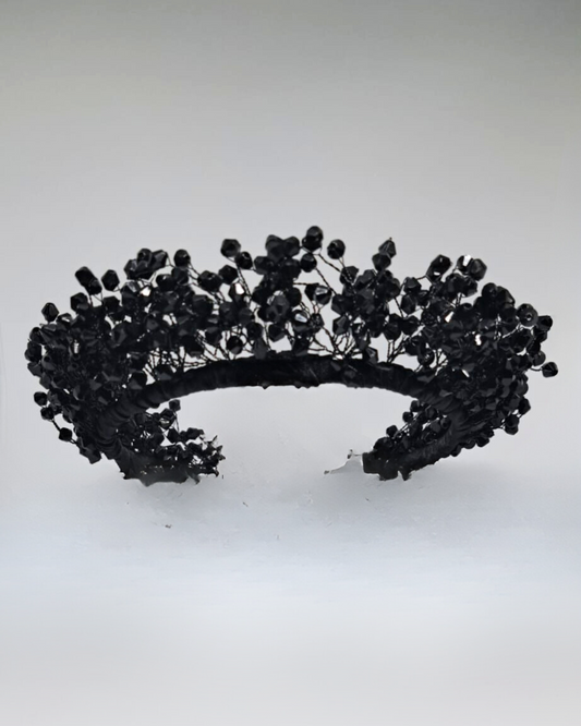 Bridal Crown - Black Crystals