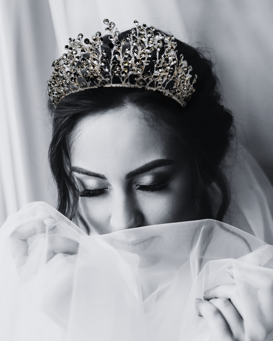 Bridal Crown - Silver with Crystals