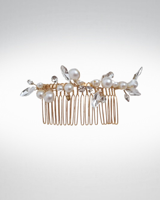 Bridal Comb with Pearls and Crystals