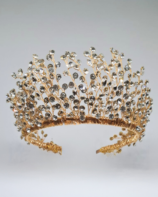 Bridal Crown  - Gold with Crystals